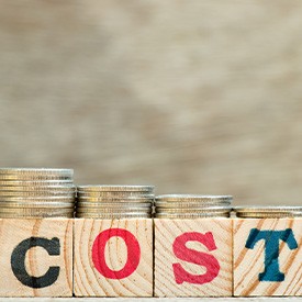 Cost written on wooden blocks